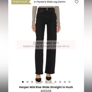 AGOLDE Harper Mid Rise Wide Straight Jean in Hush 🖤